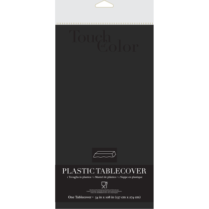 Table Cover Plastic 1 Count 54 x 108 Black Velvet