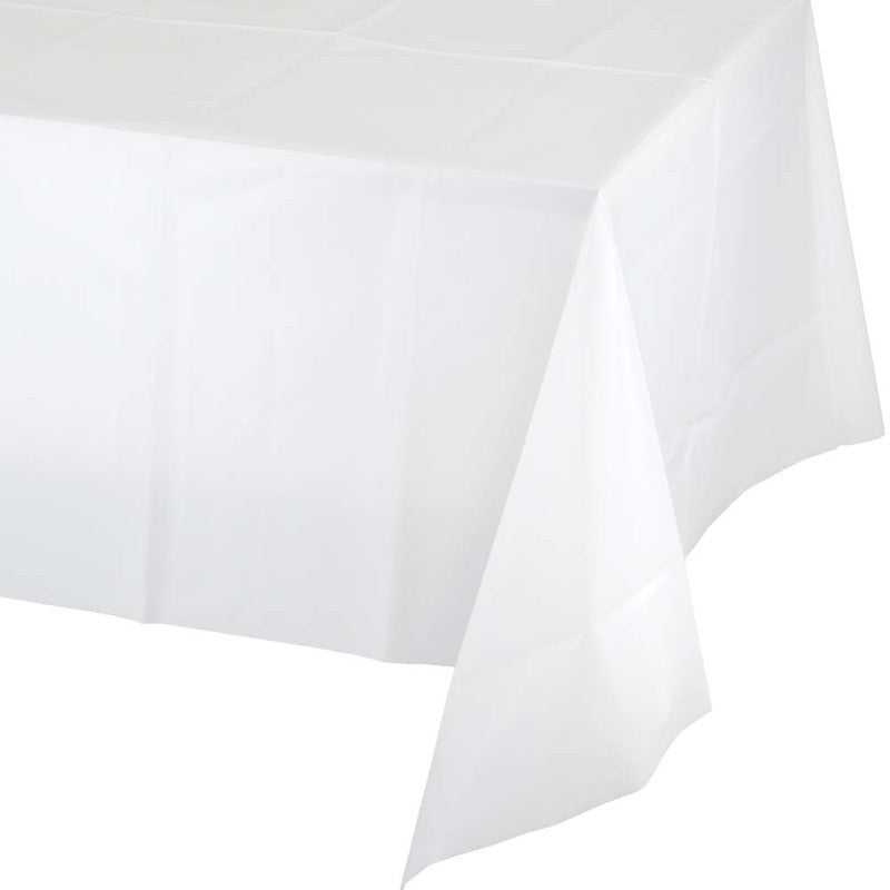 Table Cover Plastic 1 Count 54 x 108 White