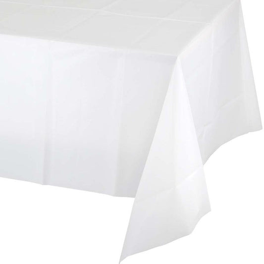 Table Cover Plastic 1 Count 54 x 108 White