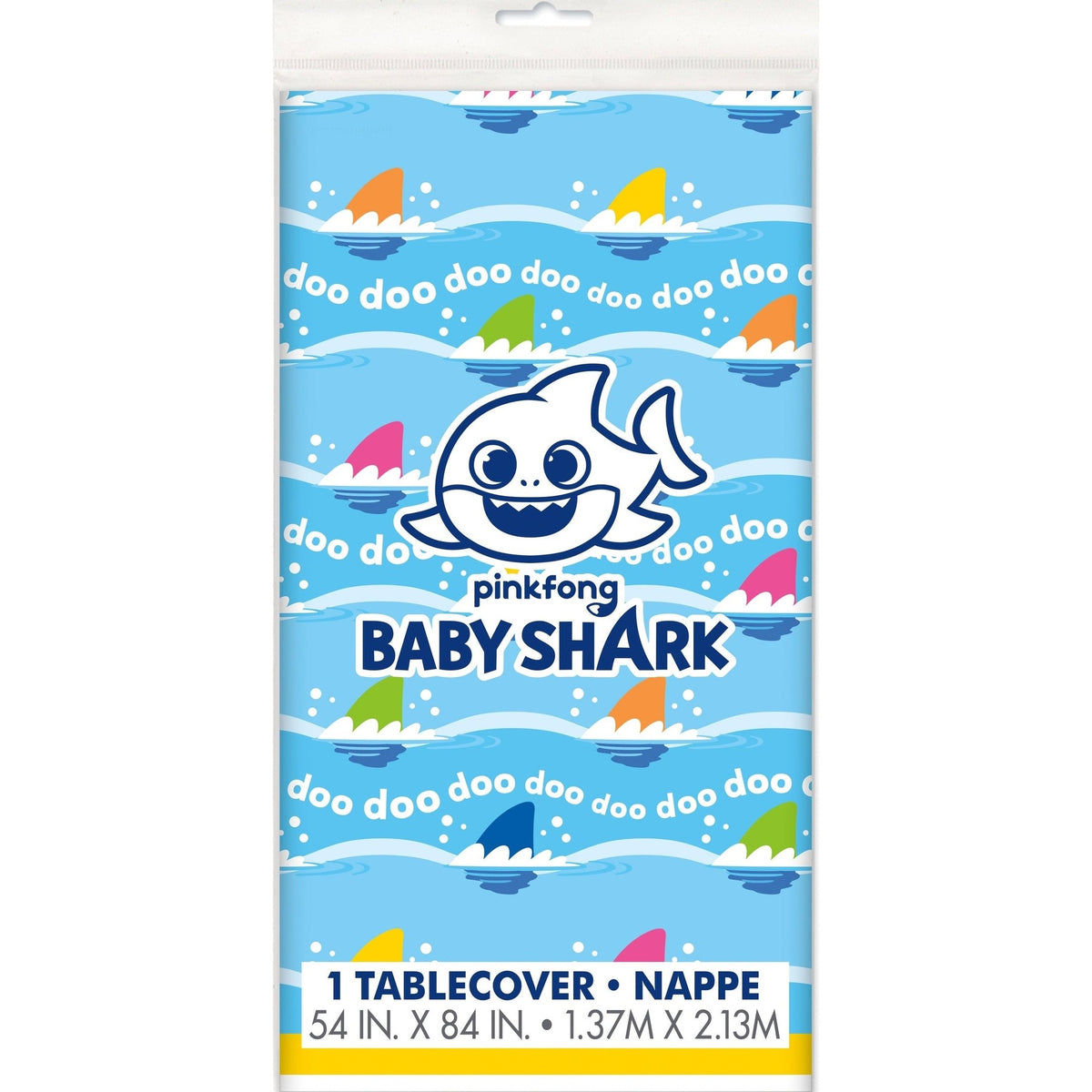 Baby Shark Rectangular Plastic Table Cover, 54” X 84”