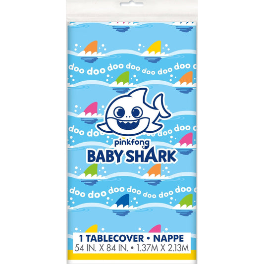 Baby Shark Rectangular Plastic Table Cover, 54” X 84”