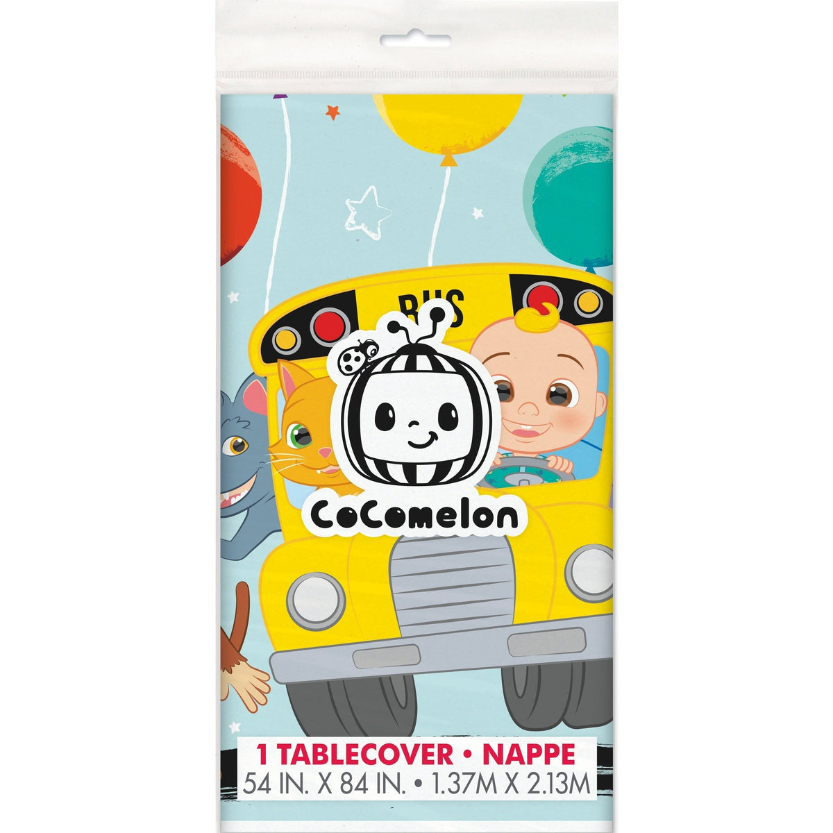 Table Cover - Plastic, Cocomelon, 54 x 84