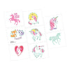 Tattoos - Pink, Magical Unicorn, 2" x 1 3/4", 8 Count