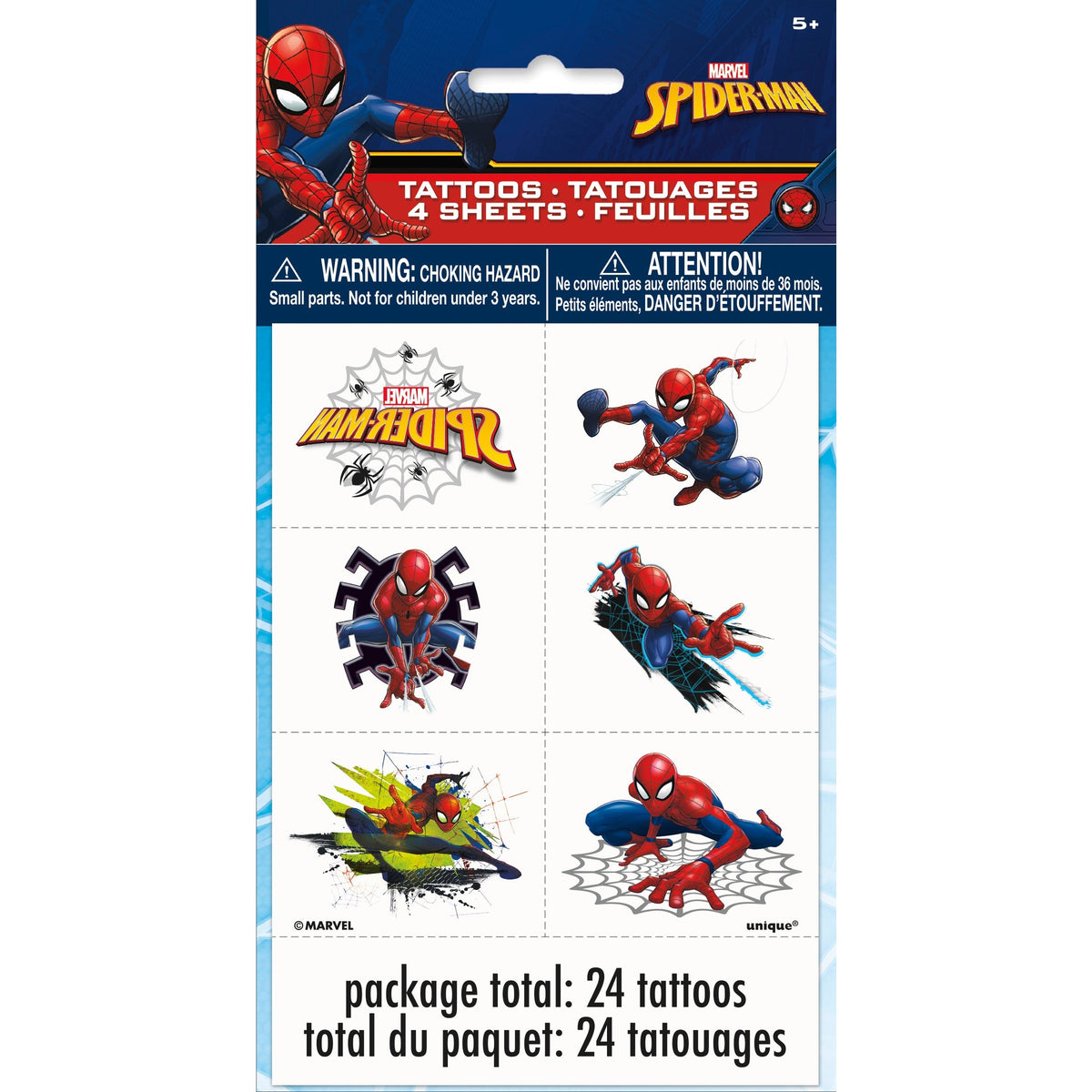 Tattoos - Spider-Man™, 24 Count
