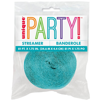 Terrific Teal Crepe Streamer