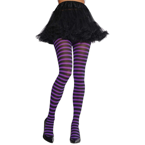 Tights - Striped Purple/Black