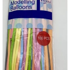 Twisty Balloons, 260 Assorted Pastel, 100/Bag