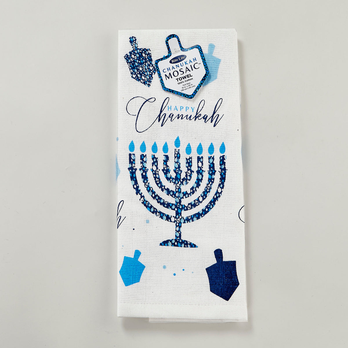 Hanukkah Mosaic Printed Cotton Towel