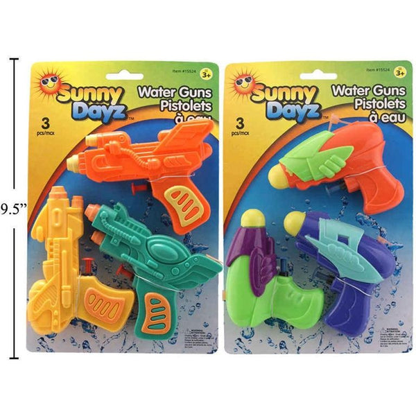 Water Guns, 3-Pack, Assorted Sizes