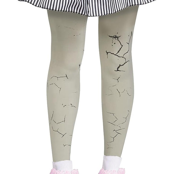 Women's Broken Doll Adult Costume, Black/White, Medium/Large Med 10-14
