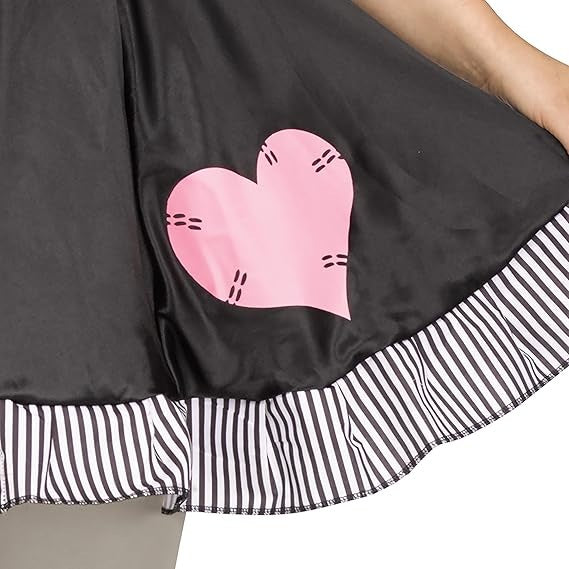 Women's Broken Doll Adult Costume, Black/White, Medium/Large Med 10-14