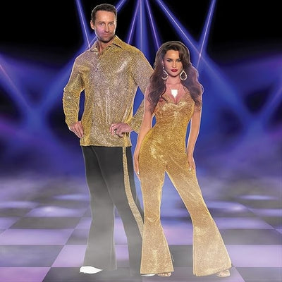 Women's Sexy Disco Jumpsuit - 70s 80s Outfits for Women, Cosplay Costume for Adult's, Sexy Disco Jumpsuits, Size Large