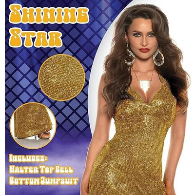 Women's Sexy Disco Jumpsuit - 70s 80s Outfits for Women, Cosplay Costume for Adult's, Sexy Disco Jumpsuits, Size Large