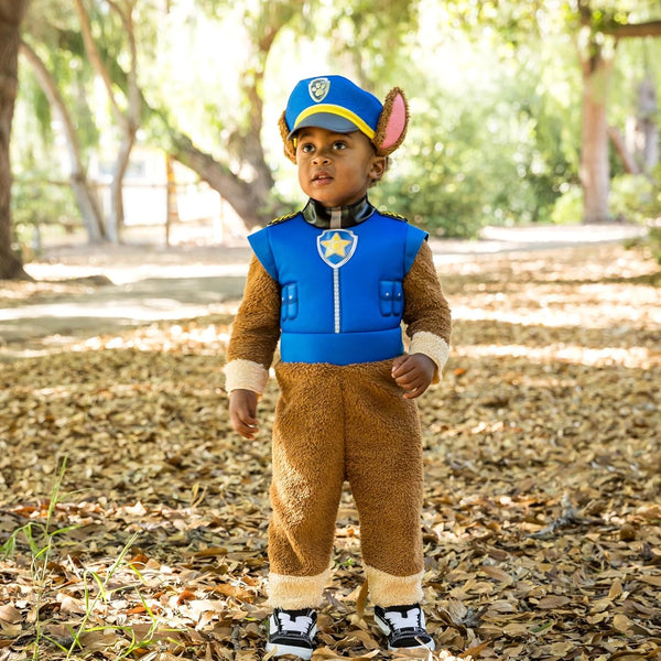 aw Patrol Chase Toddler Costume, Deluxe Official Paw Patrol Chase Outfit with Headpiece and Pack, Child Size 3T-4T
