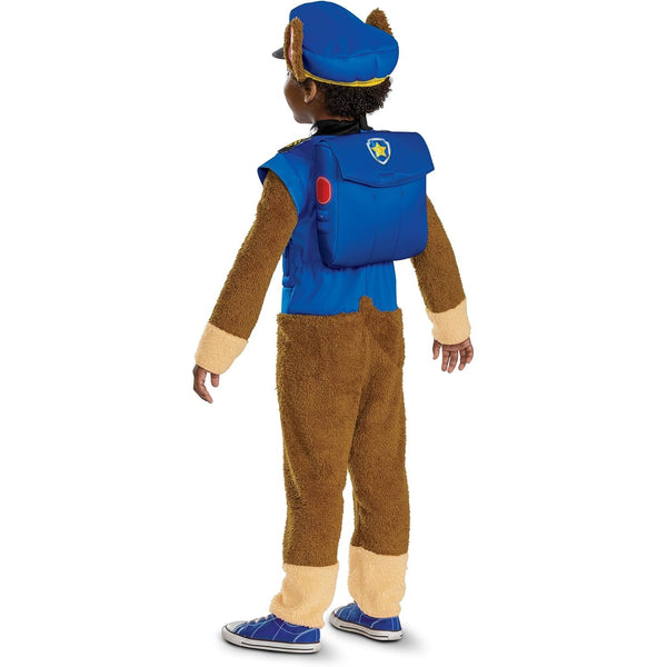 aw Patrol Chase Toddler Costume, Deluxe Official Paw Patrol Chase Outfit with Headpiece and Pack, Child Size 3T-4T