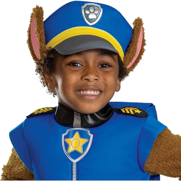 aw Patrol Chase Toddler Costume, Deluxe Official Paw Patrol Chase Outfit with Headpiece and Pack, Child Size 3T-4T