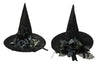 Witch Hat with Gothic Flowers and Skulls, 17"