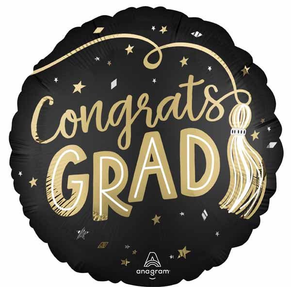 Congrats Grad 18" Tassles Foil Balloon