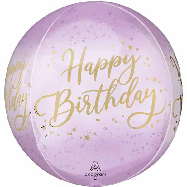 Lavender Luxe Birthday Orbz Balloon 16"