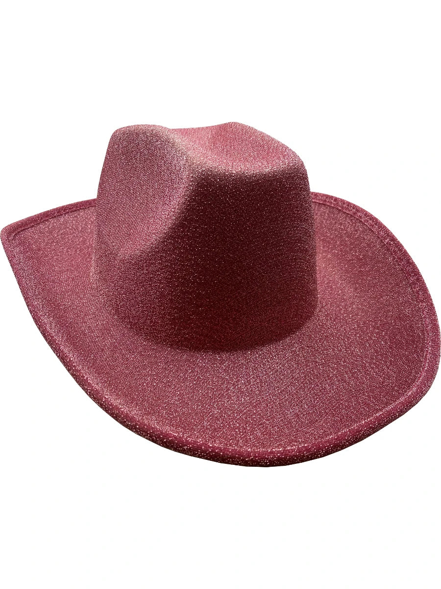 Adult's Pink Glitter Cowboy Hat Costume Accessory