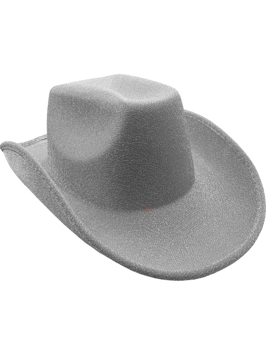 Adult's White Glitter Cowboy Hat Costume Accessory