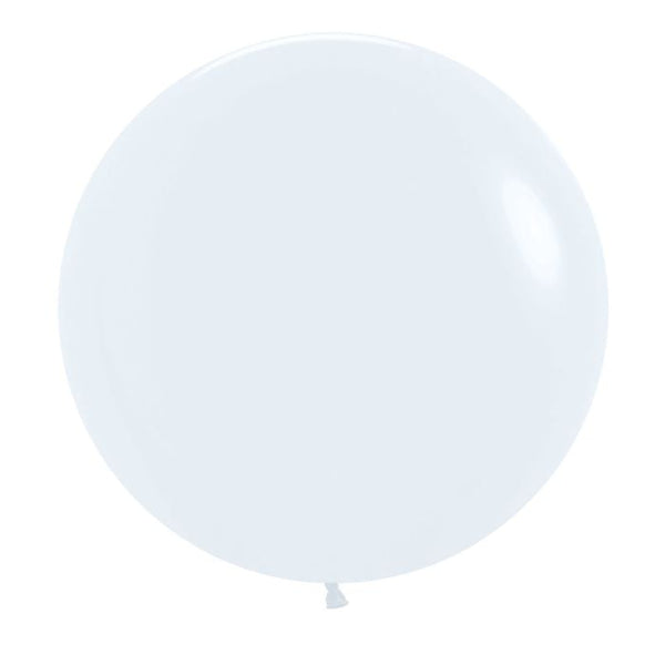24" Fashion White Sempertex Latex Balloons, Pack of 10