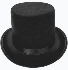 Adult's Gentlemans Black Felt Top Hat