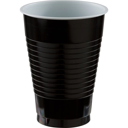 12 Oz. Plastic Cups, 50 Count. - Jet Black