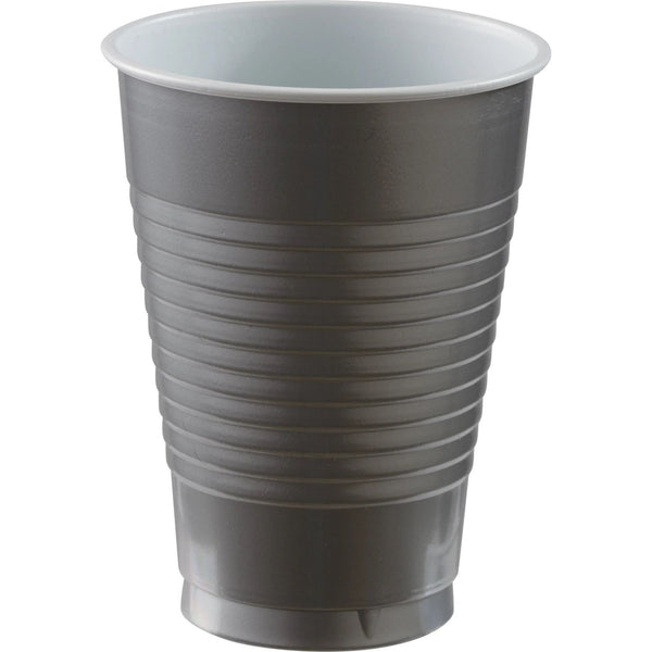 12 Oz. Plastic Cups, 50 Count. - Silver