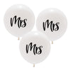 17" Large White Round Wedding Balloons - "Mrs"