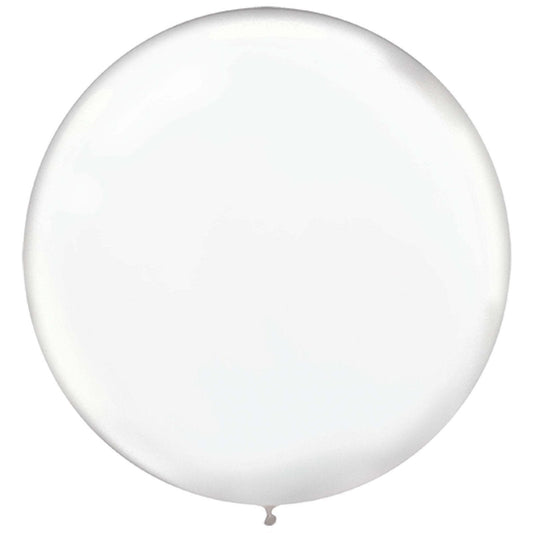 24" Round Latex Balloons - Clear 4 Count