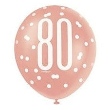 6 12" Rose Gold Latex Balloons 80