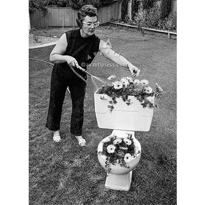Avanti Lady Toilet Planter Birthday Greeting Card
