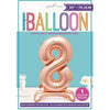 Rose Gold Number Shaped Standing Foil Balloon 30" 8