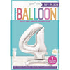 Silver Number Shaped Standing Foil Balloon 30" 4