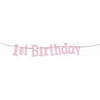 Banner - 7" Diamond 1St Birthday Pink