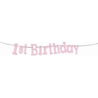 Banner - 7" Diamond 1St Birthday Pink
