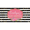 Banner - Custom Deluxe Baby Shower B&W Stripes & Pink