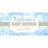 Banner - Custom Deluxe Baby Shower Blue Lens Flare & Gold Sparkles