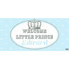 Banner - Custom Deluxe Baby Shower Light Blue & Silver Crown