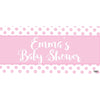 Banner - Custom Deluxe Baby Shower Pink Dots