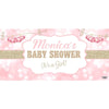 Banner - Custom Deluxe Baby Shower Pink Lens Flare & Gold Glitter