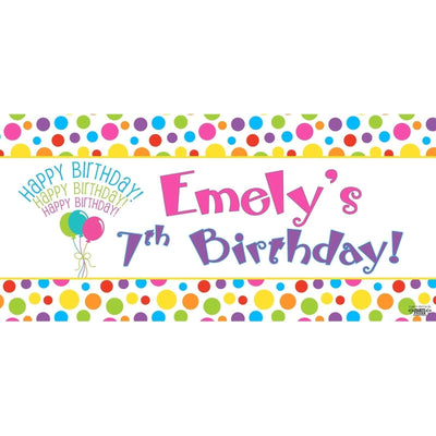 Banner - Custom Deluxe Birthday Balloons & Colourful Dots