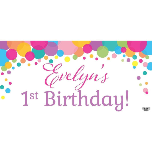 Banner - Custom Deluxe Birthday Colorful Dots