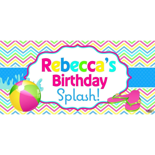 Banner - Custom Deluxe Birthday Colorful Waves