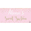 Banner - Custom Deluxe Birthday Gold Sparkle & Pink