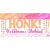 Banner - Custom Deluxe Birthday Pink & Orange Honk