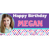 Banner - Custom Deluxe Birthday Purple & Colourful Dots With PiCounture