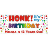 Banner - Custom Deluxe Birthday Rainbow Dots Honk