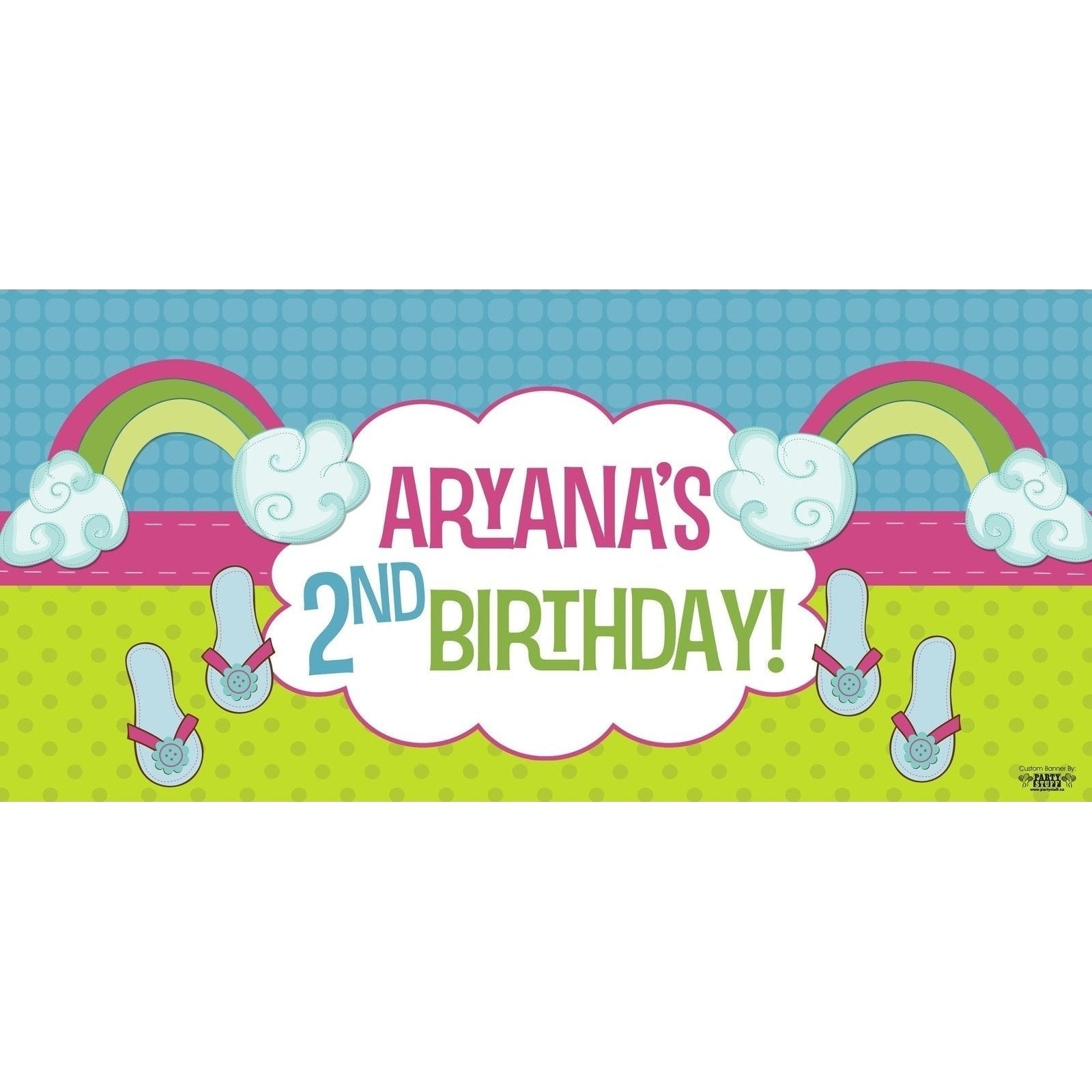 Banner - Custom Deluxe Birthday Rainbow & Flip Flops